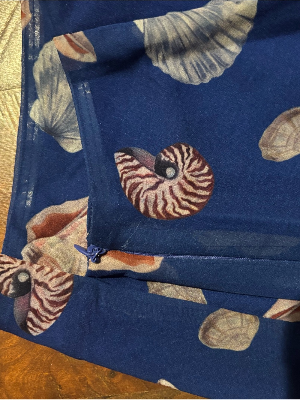 Blue Shell-Print Mini Skirt - Picture 5 of 5